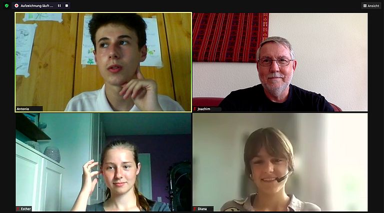 Virtual team meeting during the summer school Photo: J. Dengg, GEOMAR. Virtual team meeting during the summer school Photo: J. Dengg, GEOMAR.