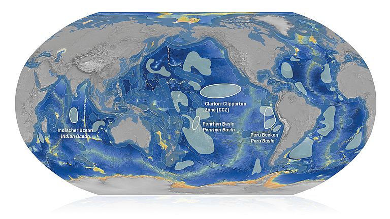 Distribution of Manganese Nodules in the ocean. 