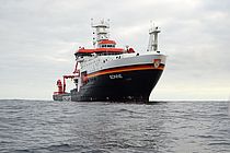 Research vessel SONNE at sea.