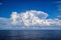 Clouds and the ocean.